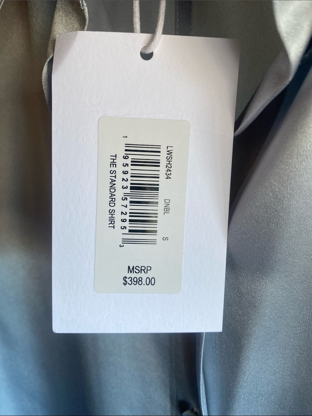 Frame The Standard Women's Stretch Silk French Cuff Button-Up Blue Blouse NWT - Picture 11 of 14
